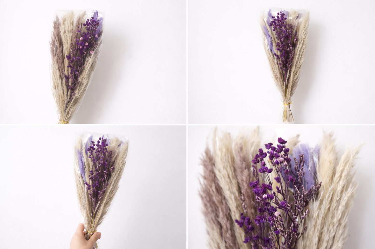 Gedroogde bloemenbundel β paars/naturel πΎπ
