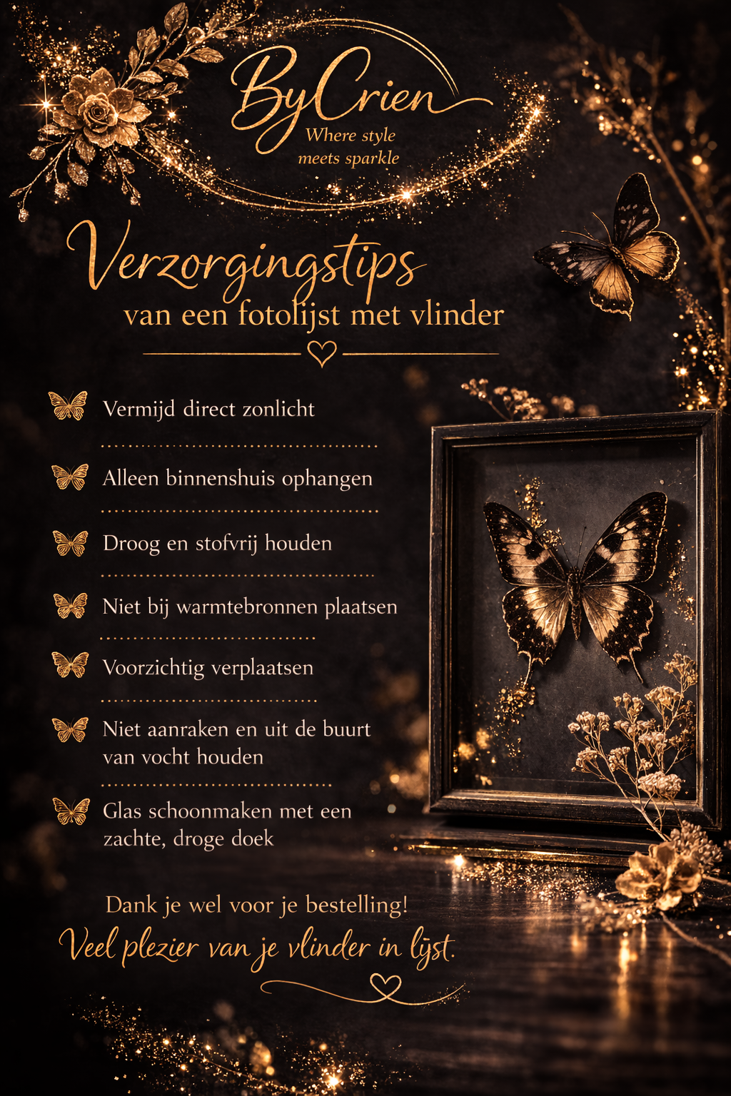 🦋 Papilio Thoas Vlinder in Luxe 3D Lijst