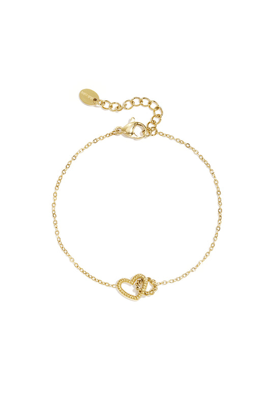 Armband met verbonden hart bedel