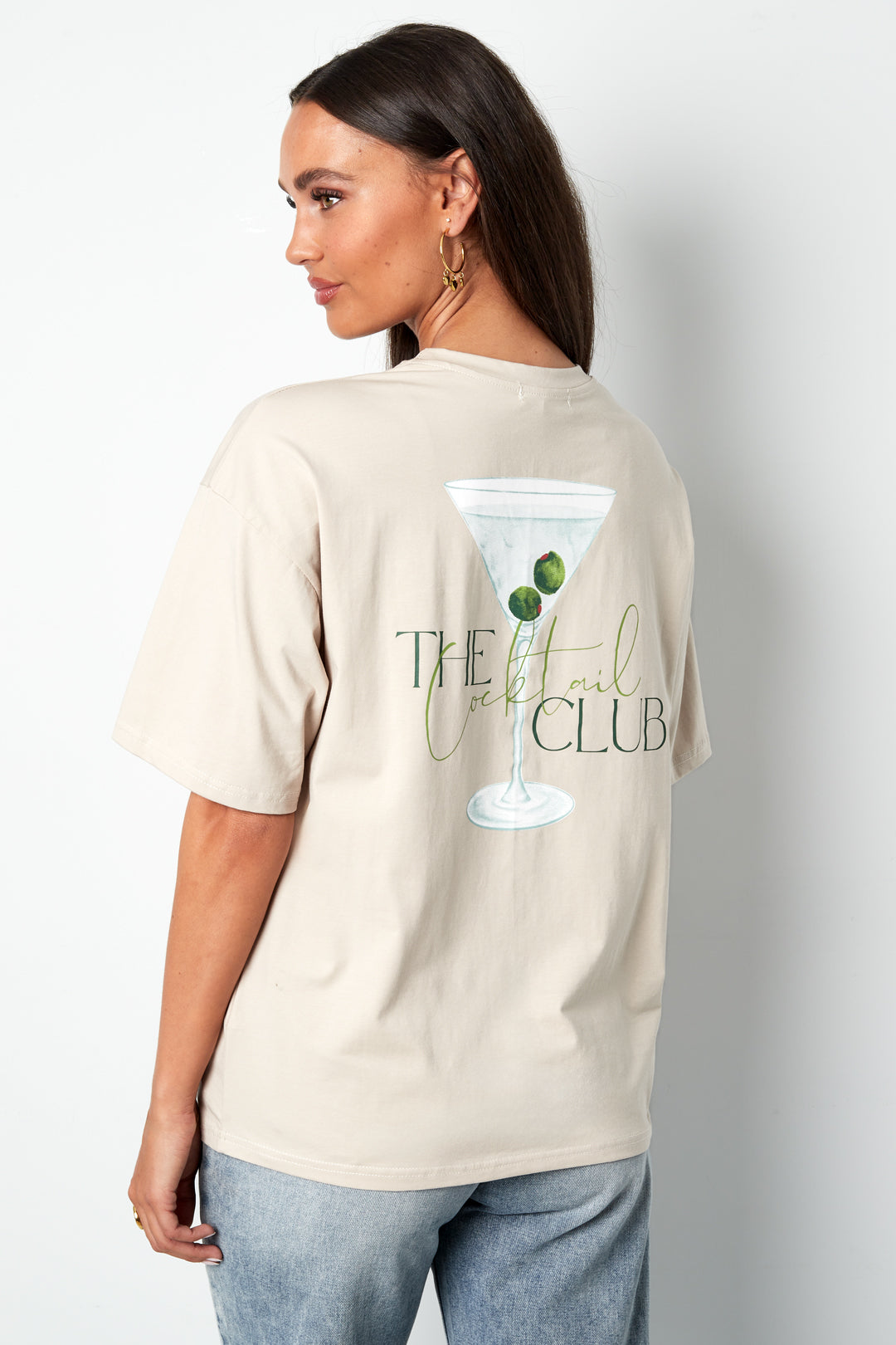 Katoen Gebreide Vrouwen T-shirt Casual Letters