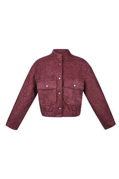 Geweven Polyestervezel Vrouwen Jas Casual Solide Kleur Herfst/Winter