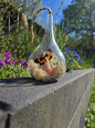Hangende glazen druppel met vlinder & bloemagaat