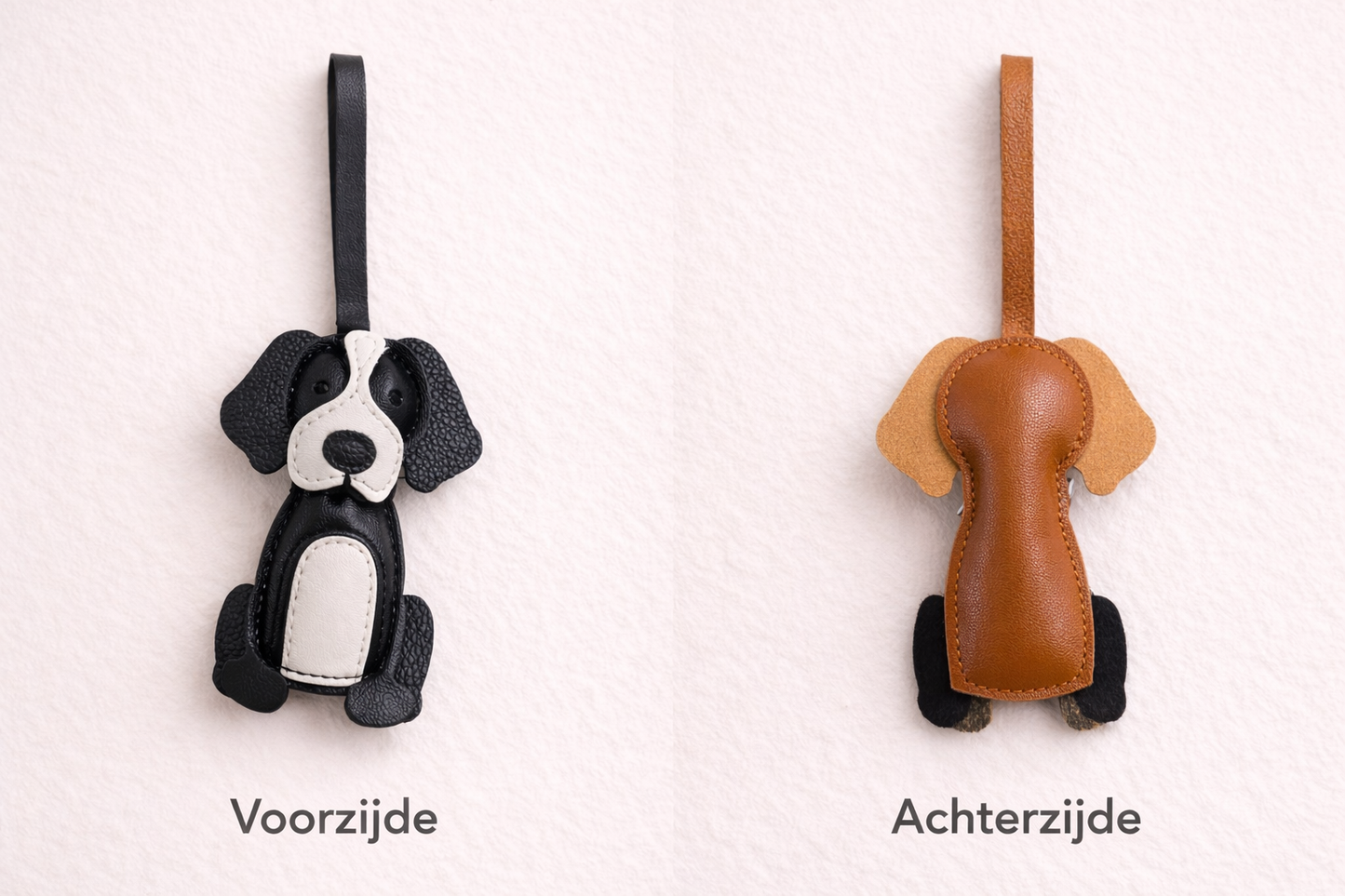 Honden Sleutelhanger Zwart-Wit – Schattige Honden Hanger