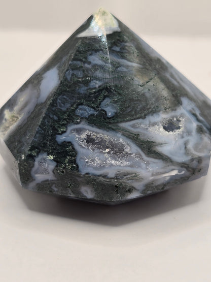 Mosagaat kristal met druzy