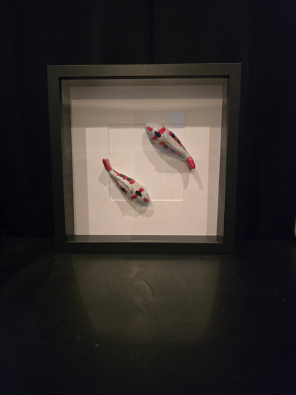 Handgemaakt Koi Kunstobject in Diepe Fotolijst