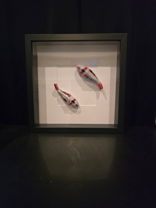 Handgemaakt Koi Kunstobject in Diepe Fotolijst