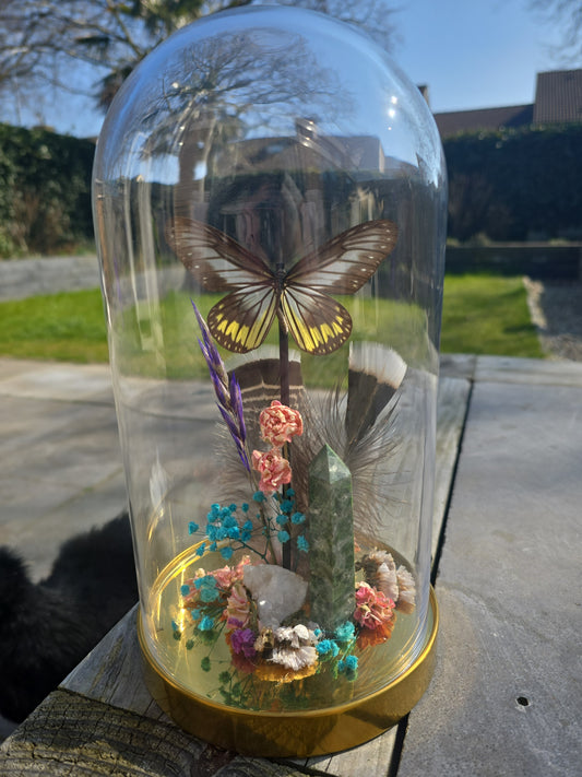 🦋 Luxe Vlinder Stolp met Edelsteen – Handgemaakt & Uniek