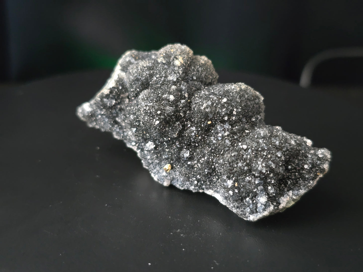 Zwarte Druzy Agaat / Chalcedoon Cluster