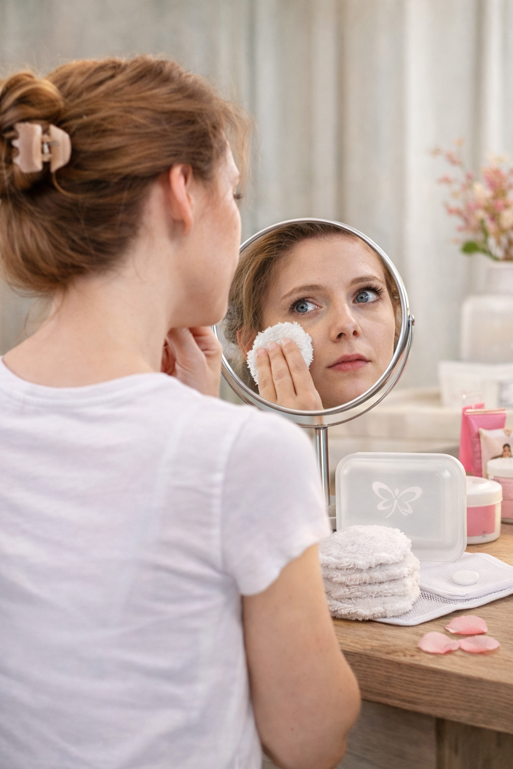 Make-up pads 7st. met waszak